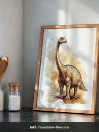 Dinosaurier Aquarell Braun