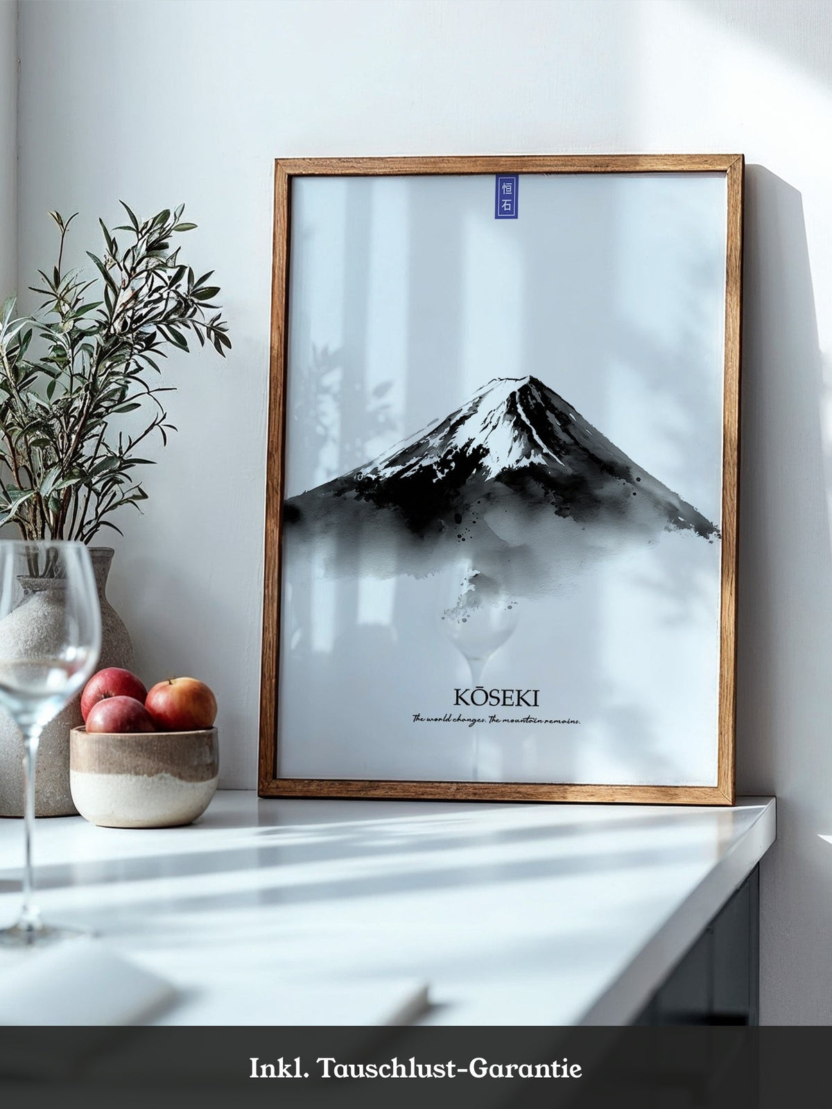 Berg Aquarell Zen Schwarzweiß