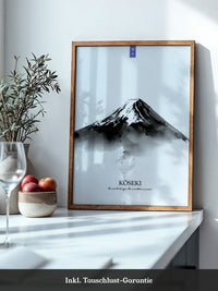 Berg Aquarell Zen Schwarzweiß