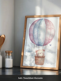 Heißluftballon Teddy Pastell
