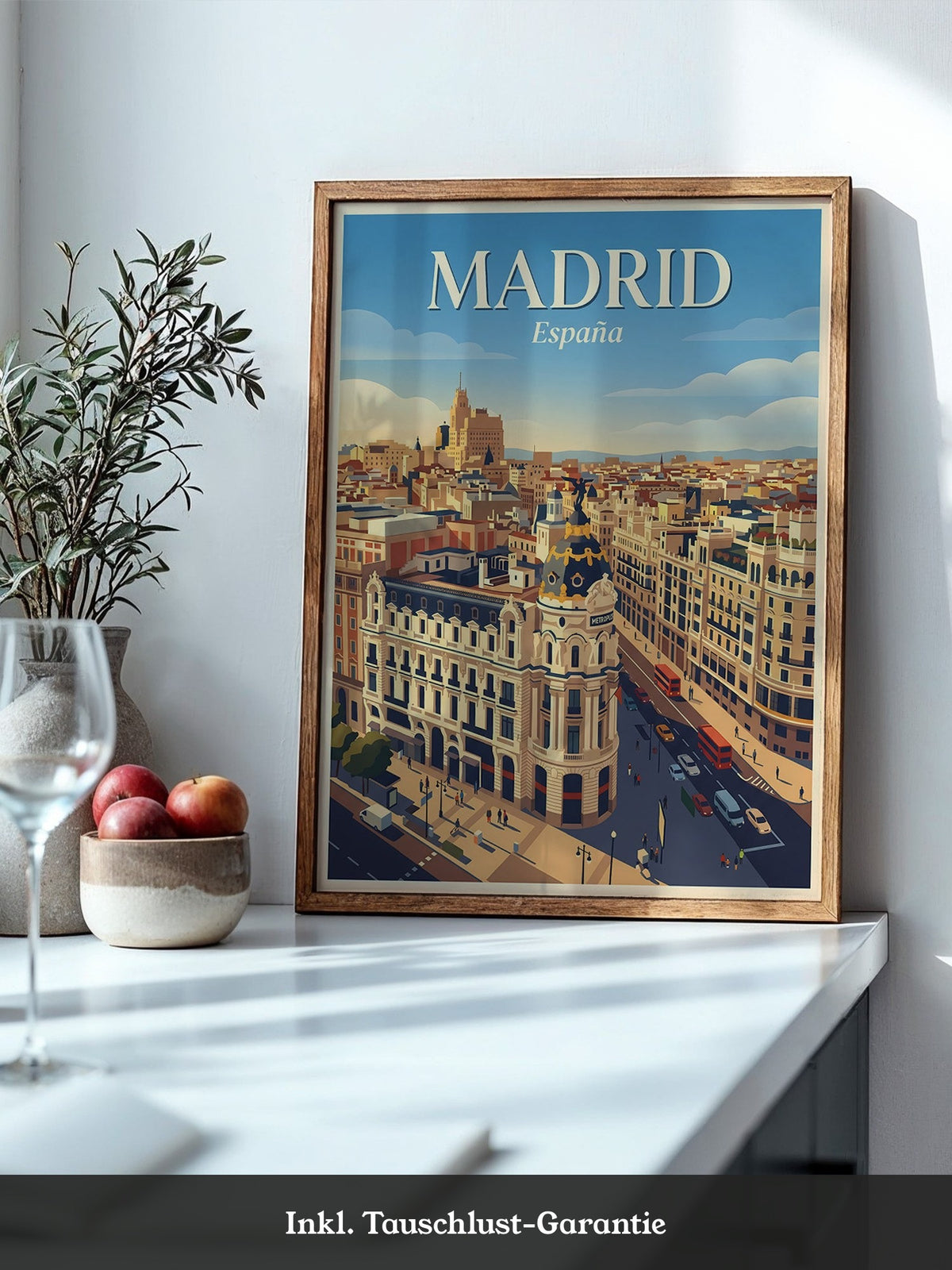 Madrid Skyline Retro
