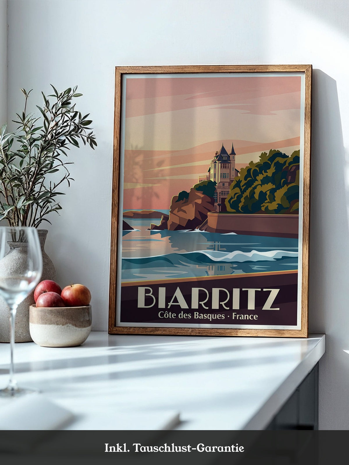 Biarritz Küste Sonnenuntergang Retro