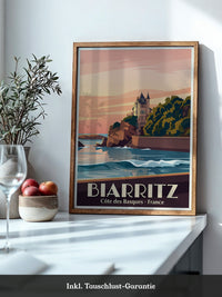 Biarritz Küste Sonnenuntergang Retro