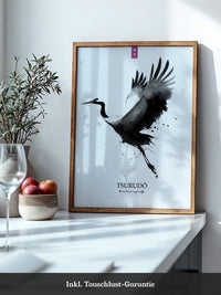 Kranich Flug Aquarell Stil