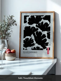 Schwarze Blumen Silhouette Retro