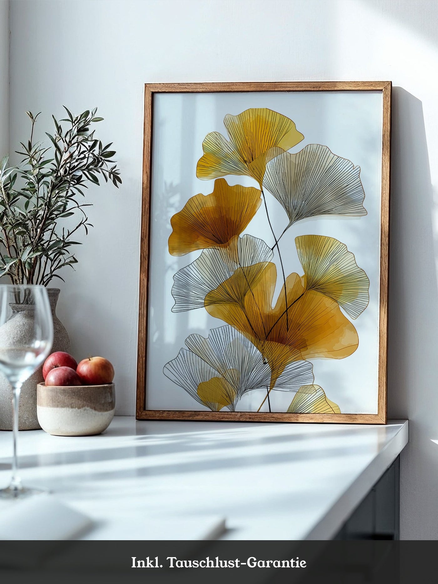 Ginkgo Blätter Aquarellkunst