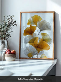 Ginkgo Blätter Aquarellkunst