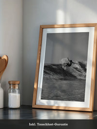 Surfer Welle Schwarzweiß
