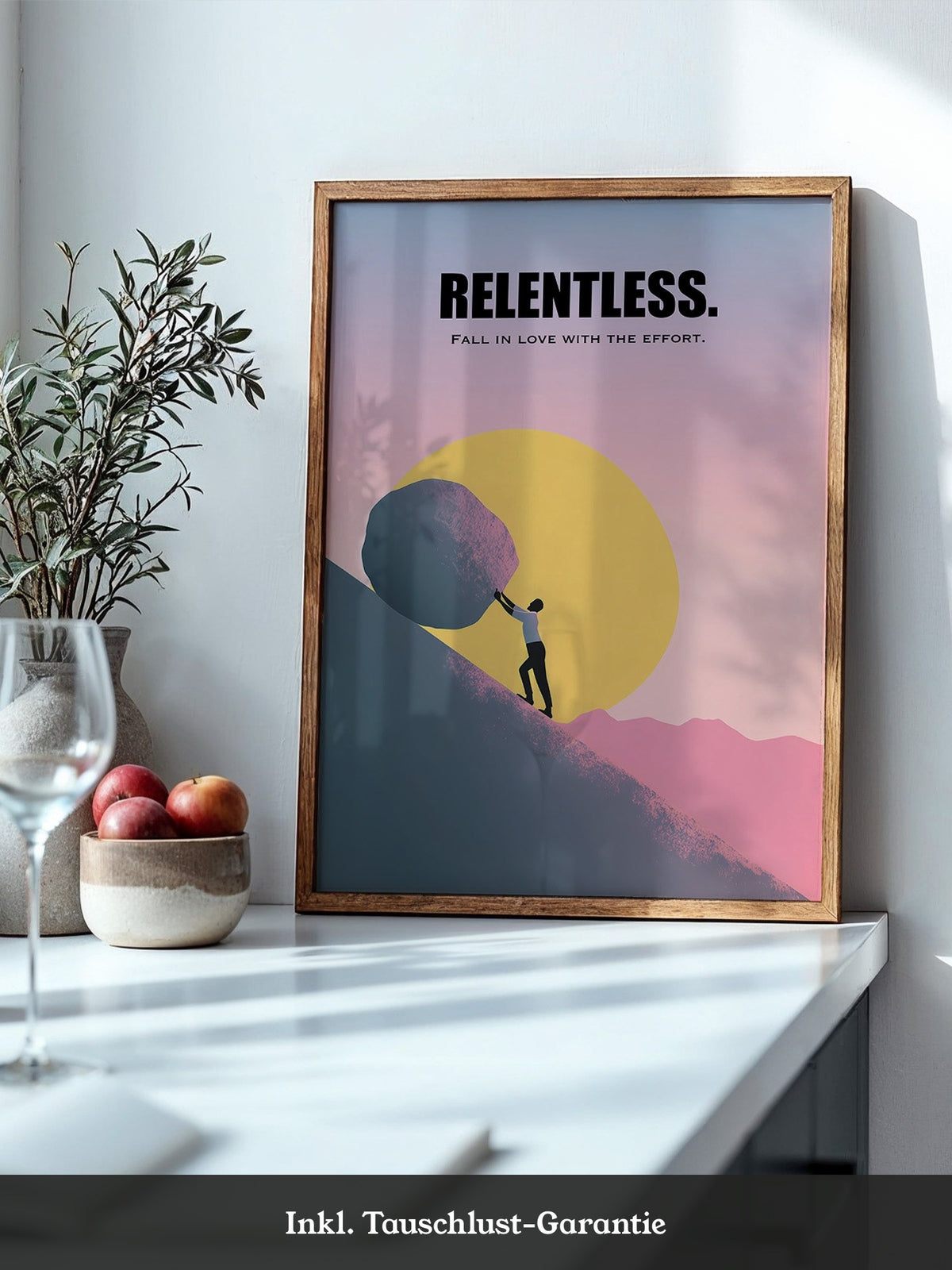 Fels rollend Sonnenuntergang Silhouette