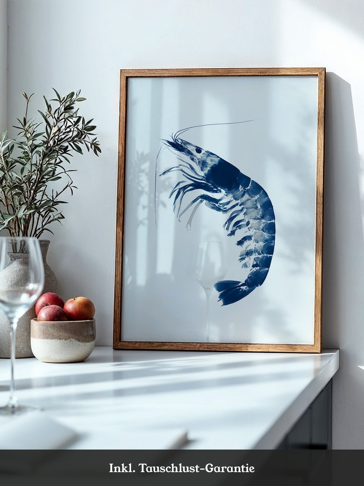Blaue Garnele minimalistisch