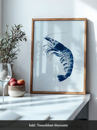 Blaue Garnele minimalistisch