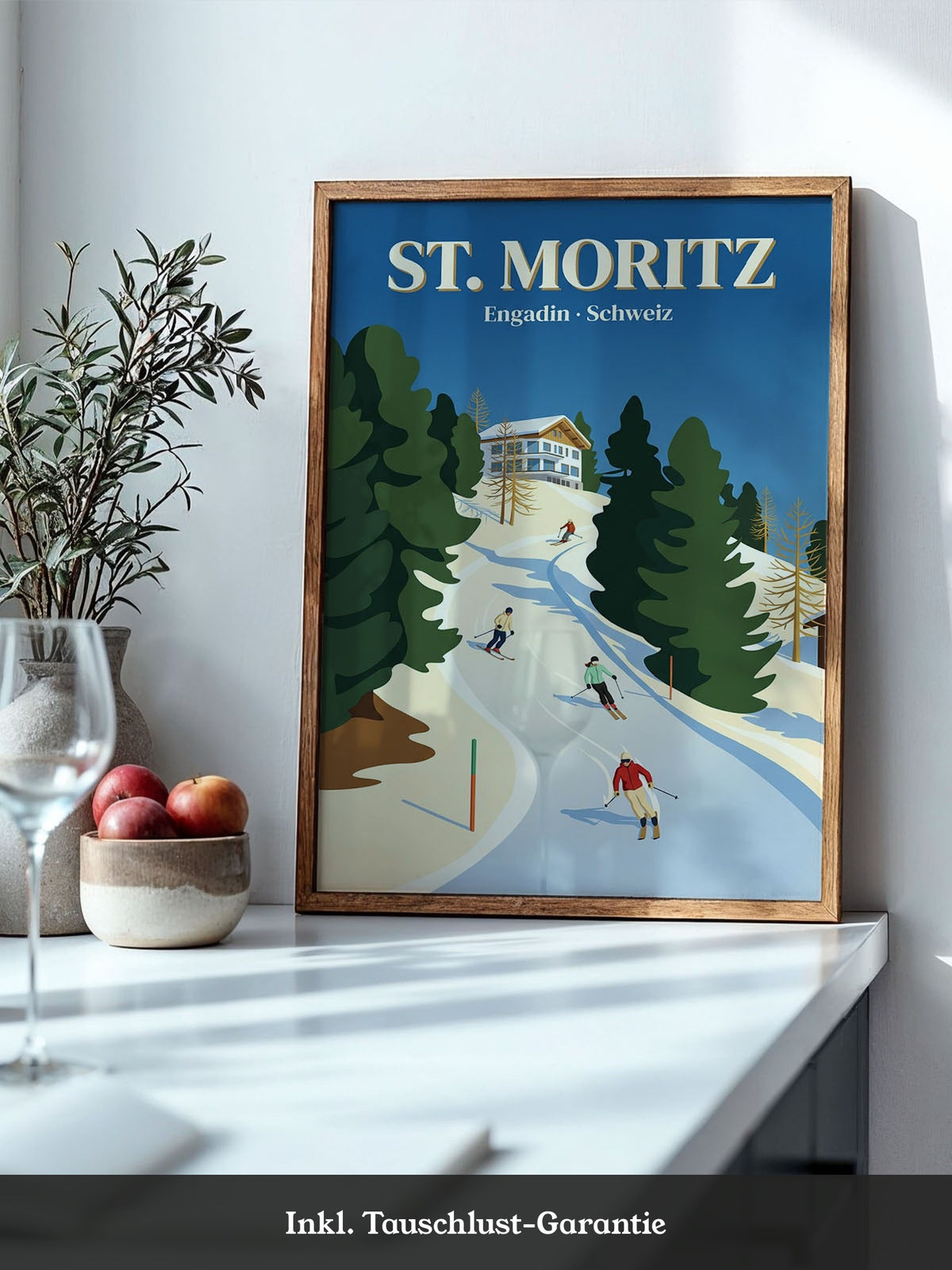 Skifahrer Berglandschaft Blau