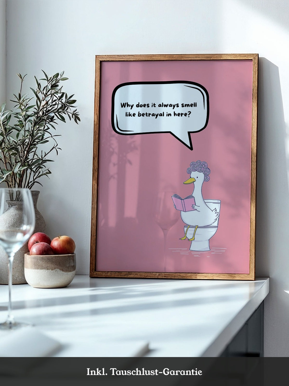 Ente Toilette Lesend Cartoon
