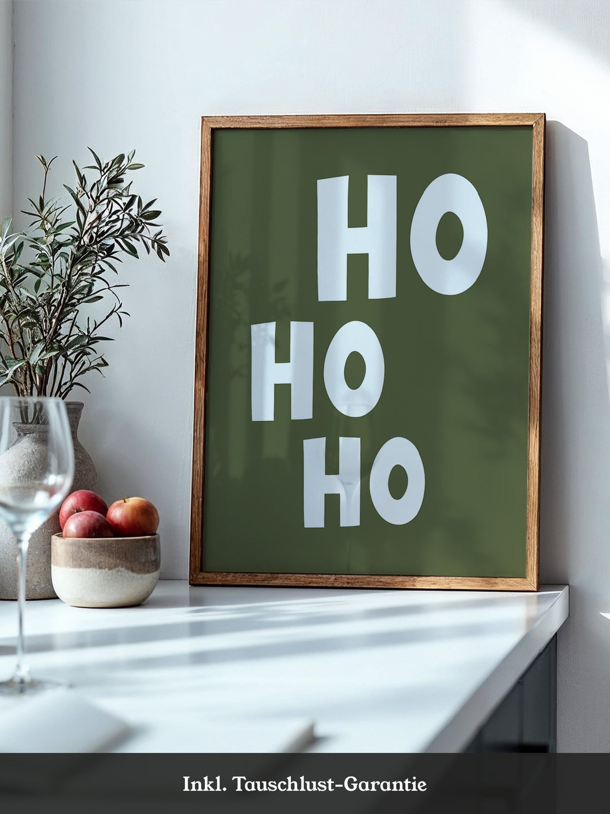 Ho Ho Ho Schriftzug Olivgrün