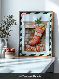 Weihnachtssocke Aquarell Klassik
