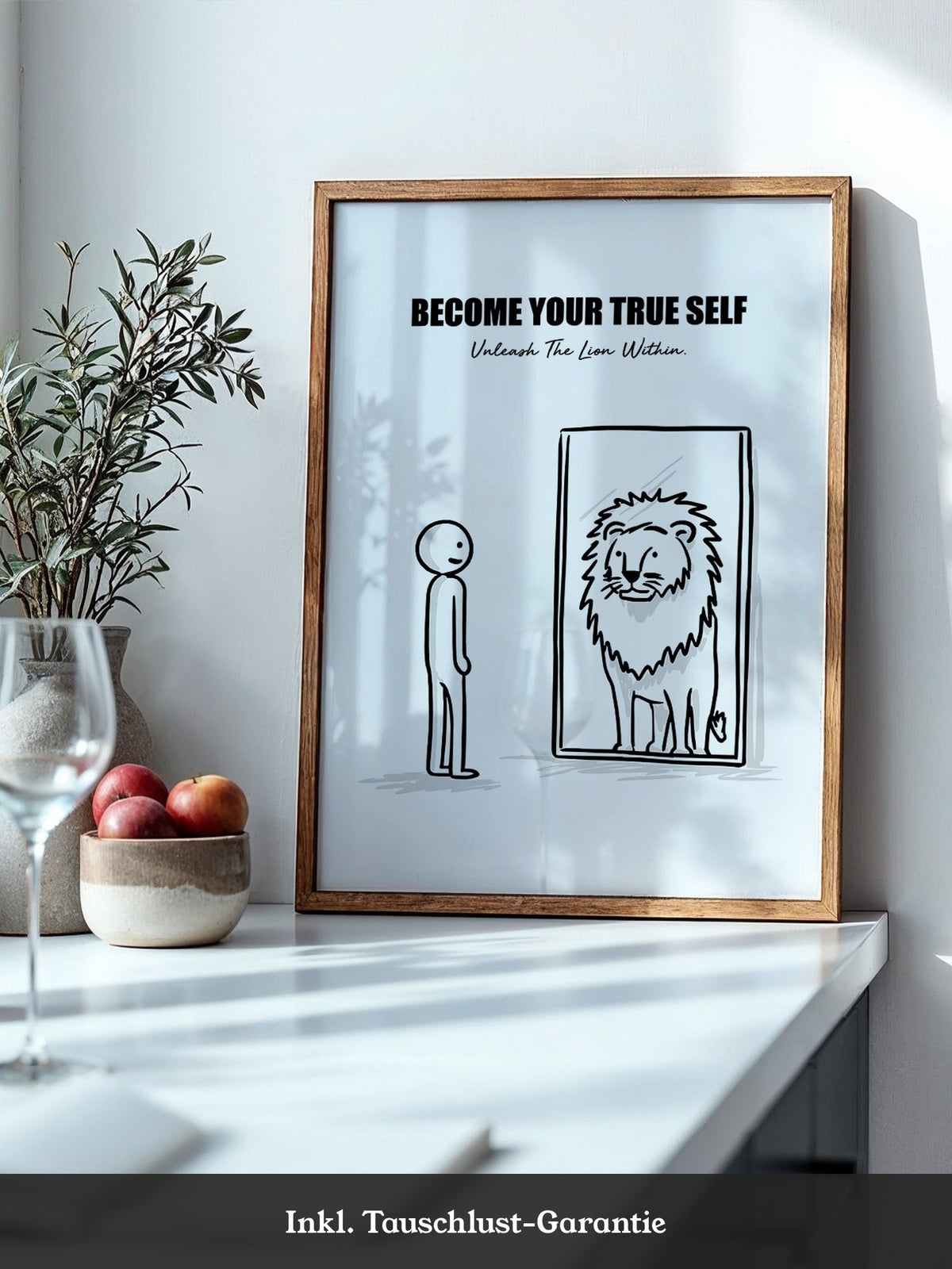 Spiegelbild Löwe Minimalistisch