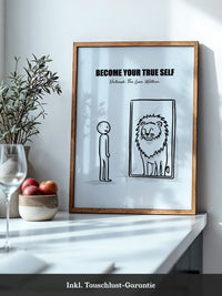 Spiegelbild Löwe Minimalistisch
