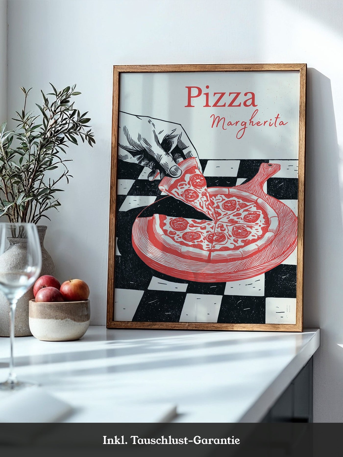 Pizza Margherita Retro Art