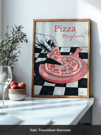 Pizza Margherita Retro Art