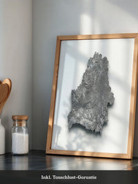 Reliefkarte Silber Struktur