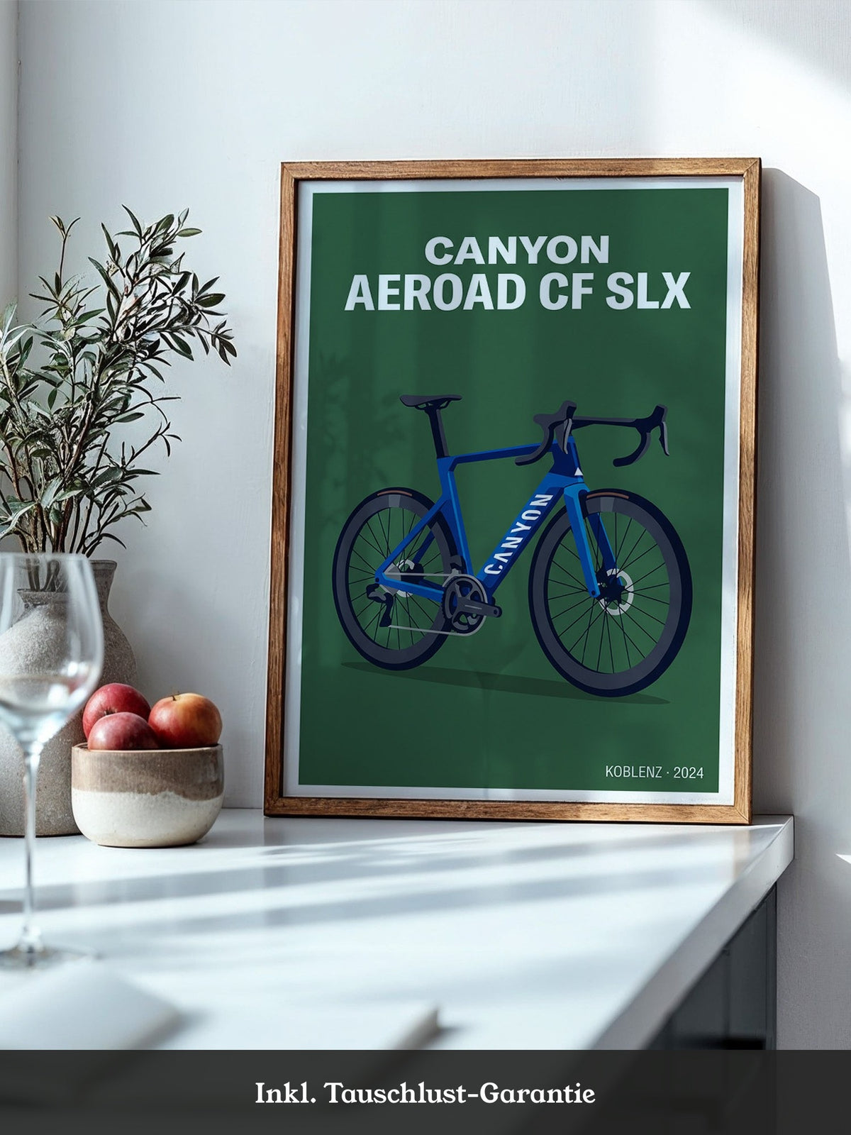 Aero Rennrad Blau auf Grün
