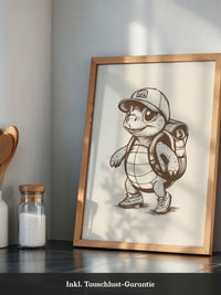 Wanderschildkröte Zeichnung Retro