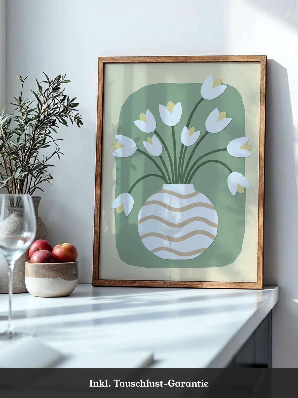 Weiße Tulpen Vase Illustration