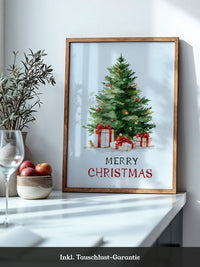 Weihnachtsbaum Geschenke Aquarell
