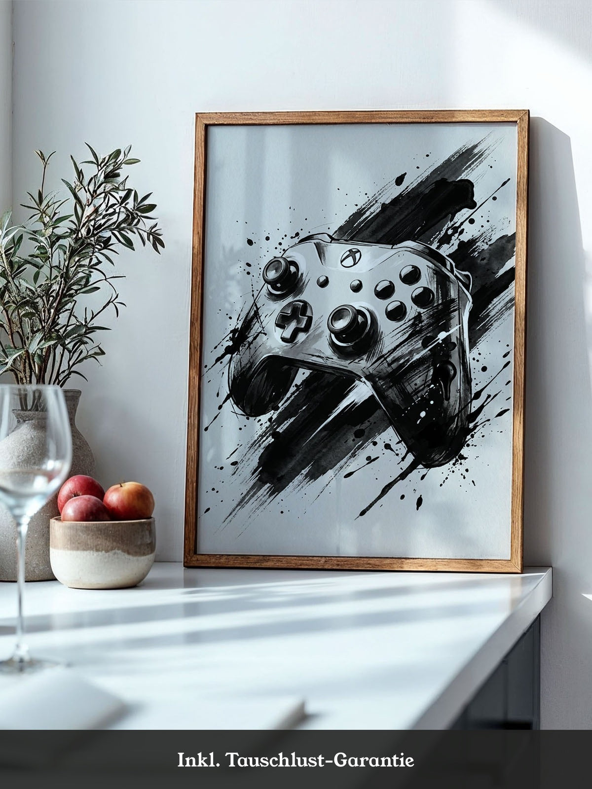 Controller Aquarell Schwarzweiß