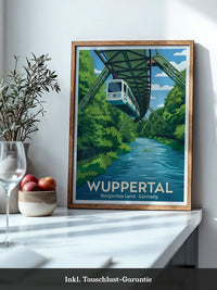Schwebebahn Wuppertal Retro Stil