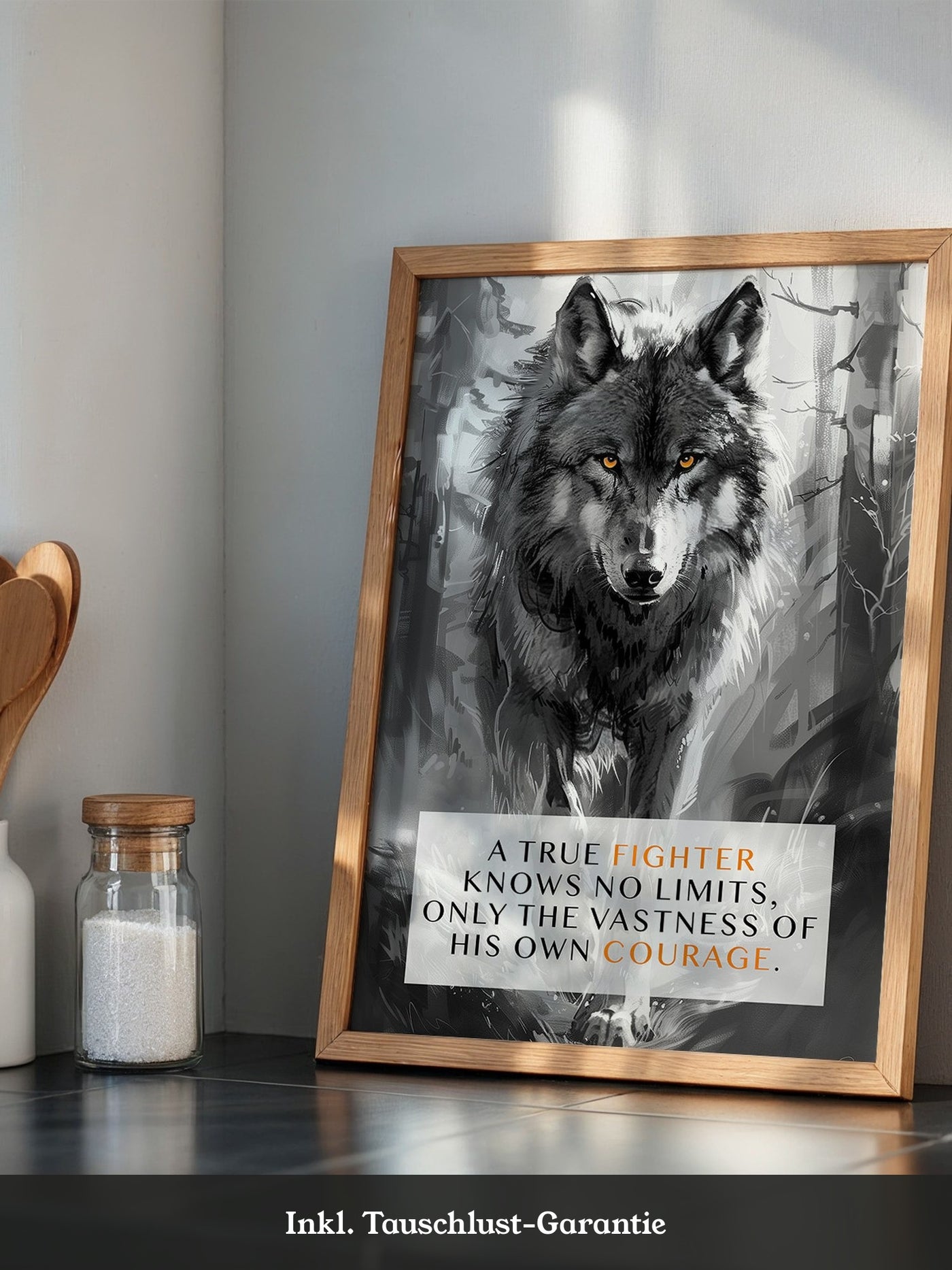 Wolf Augen Intensiv Schwarzweiß