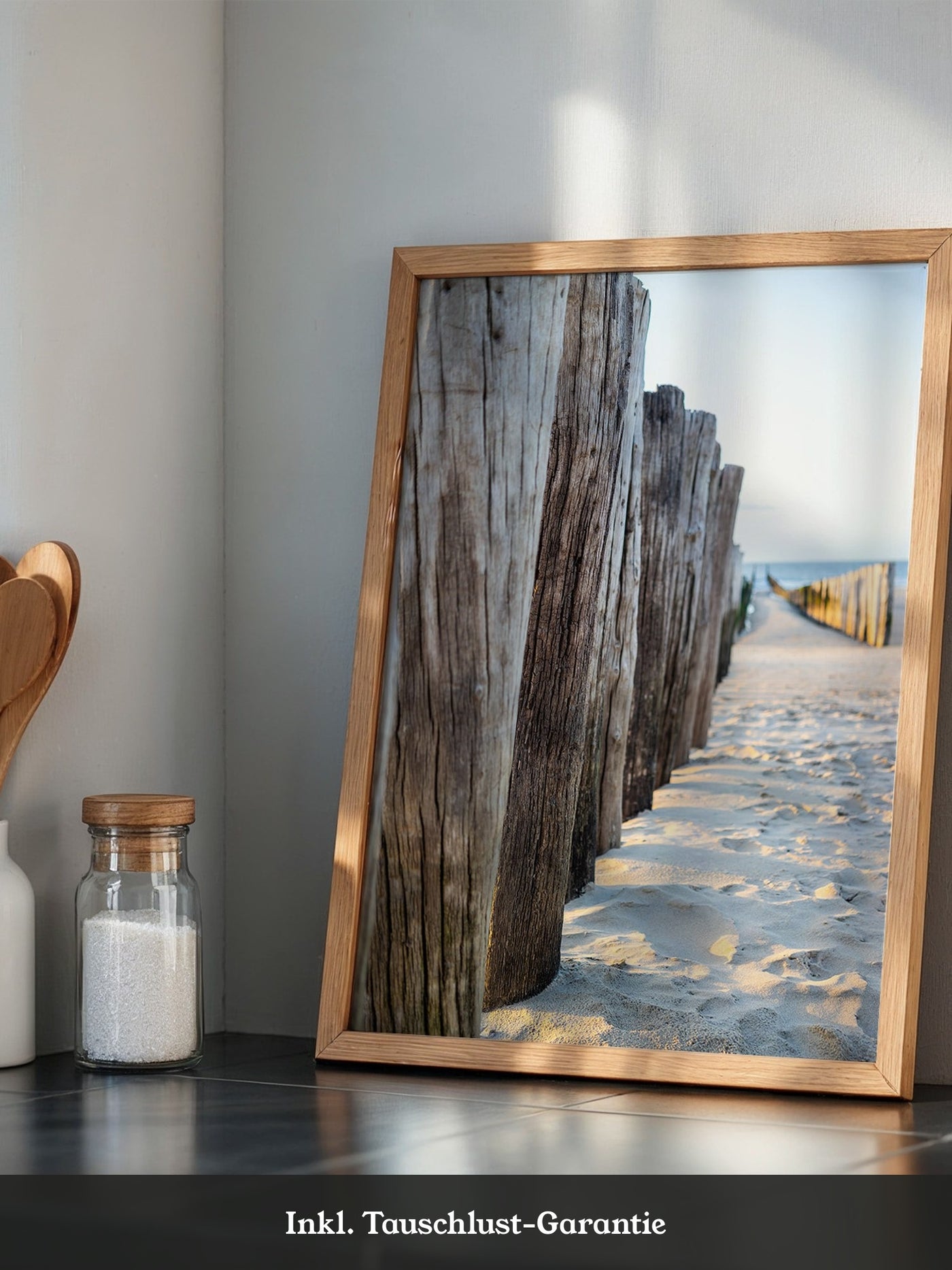 Holzpfeiler Strand Perspektive