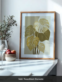 Monstera Blätter Beige Töne