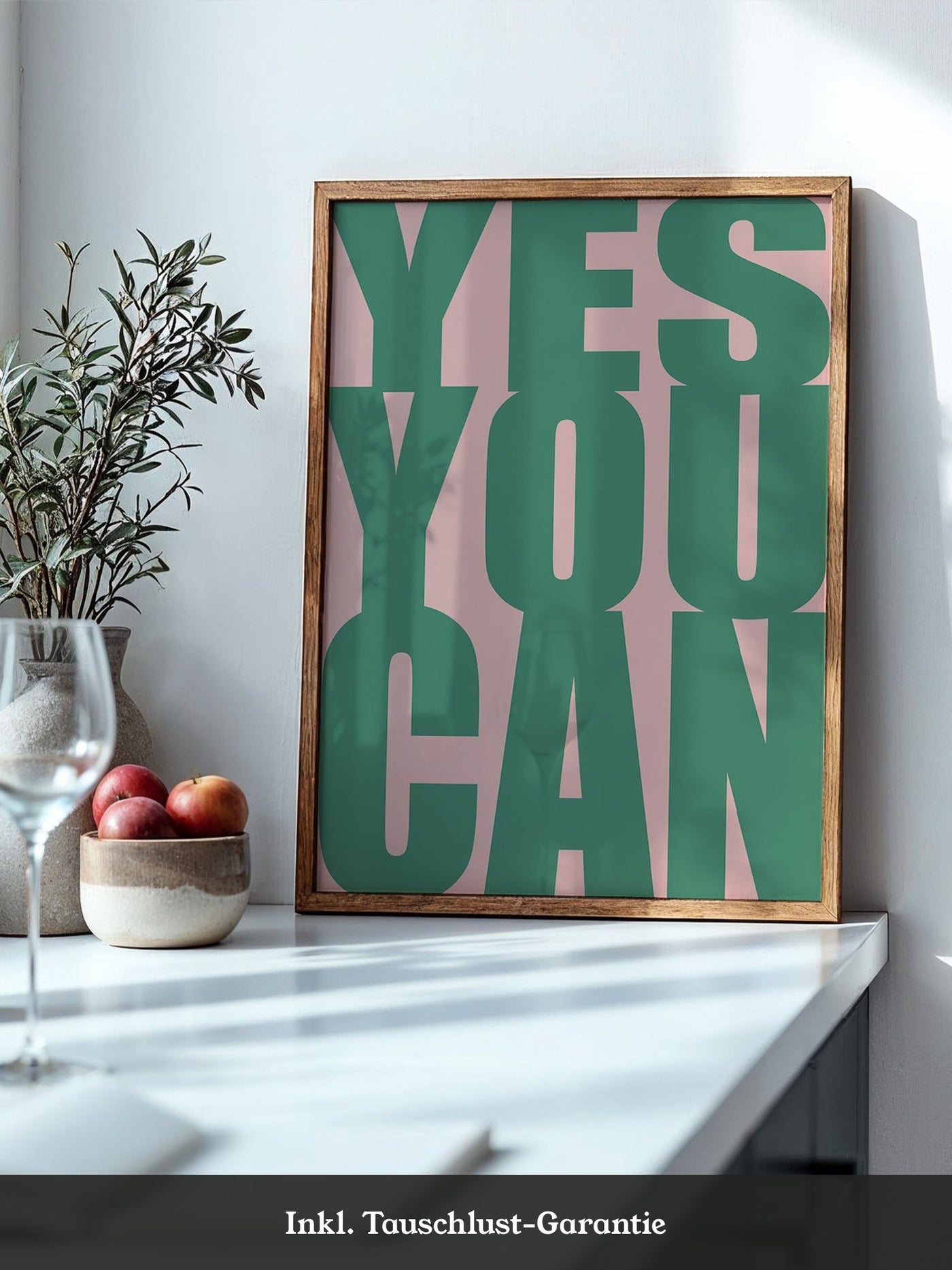 YES YOU CAN Typografie Grün