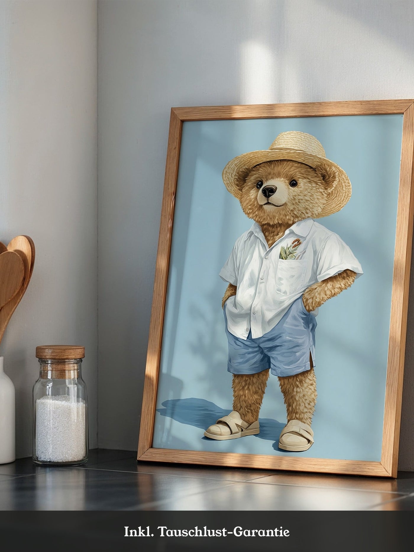 Teddybär Sommerlook blau