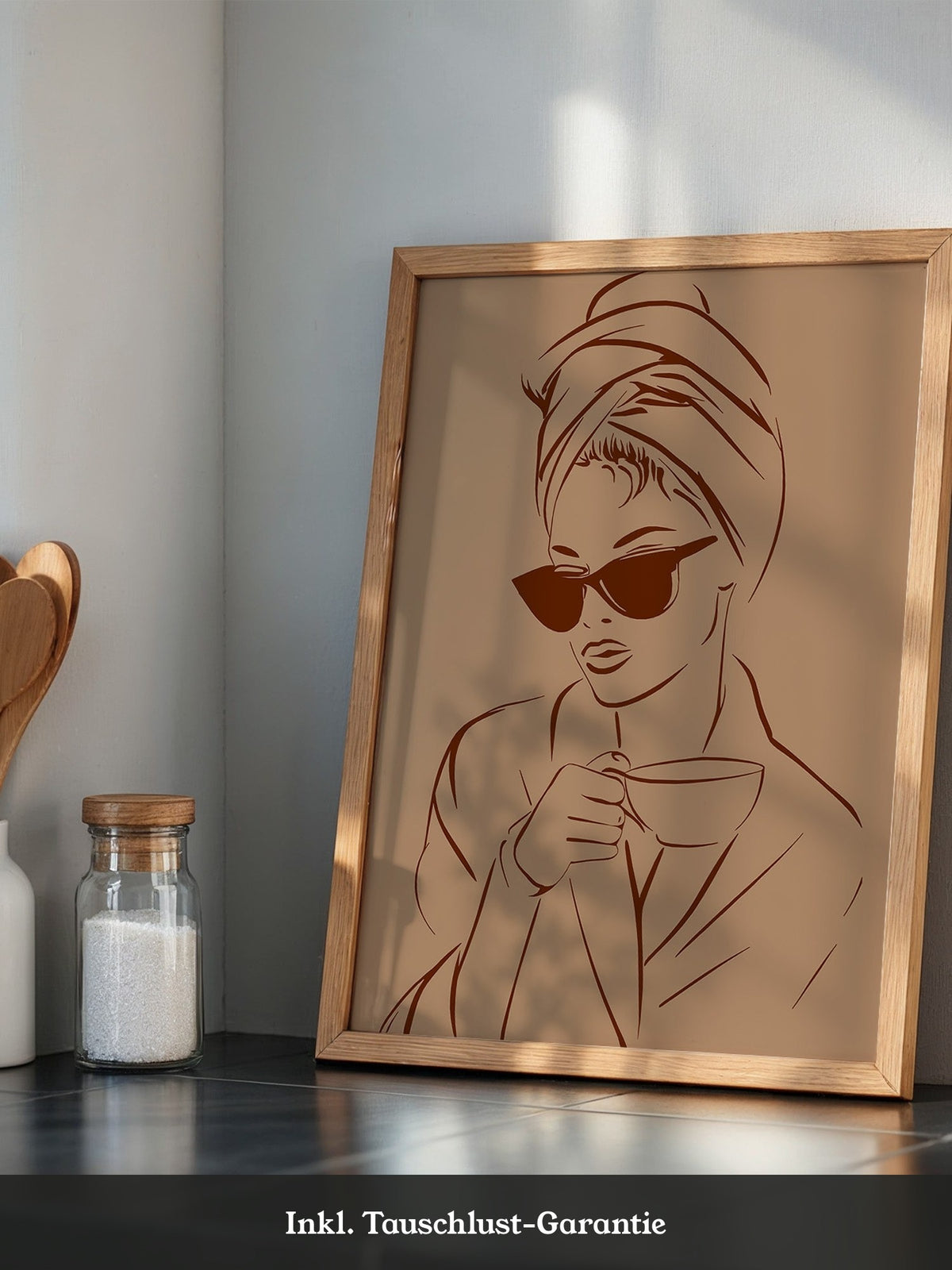 Kaffeetrinker Sonnenbrille Skizze