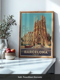 Sagrada Familia Retro-Illustration