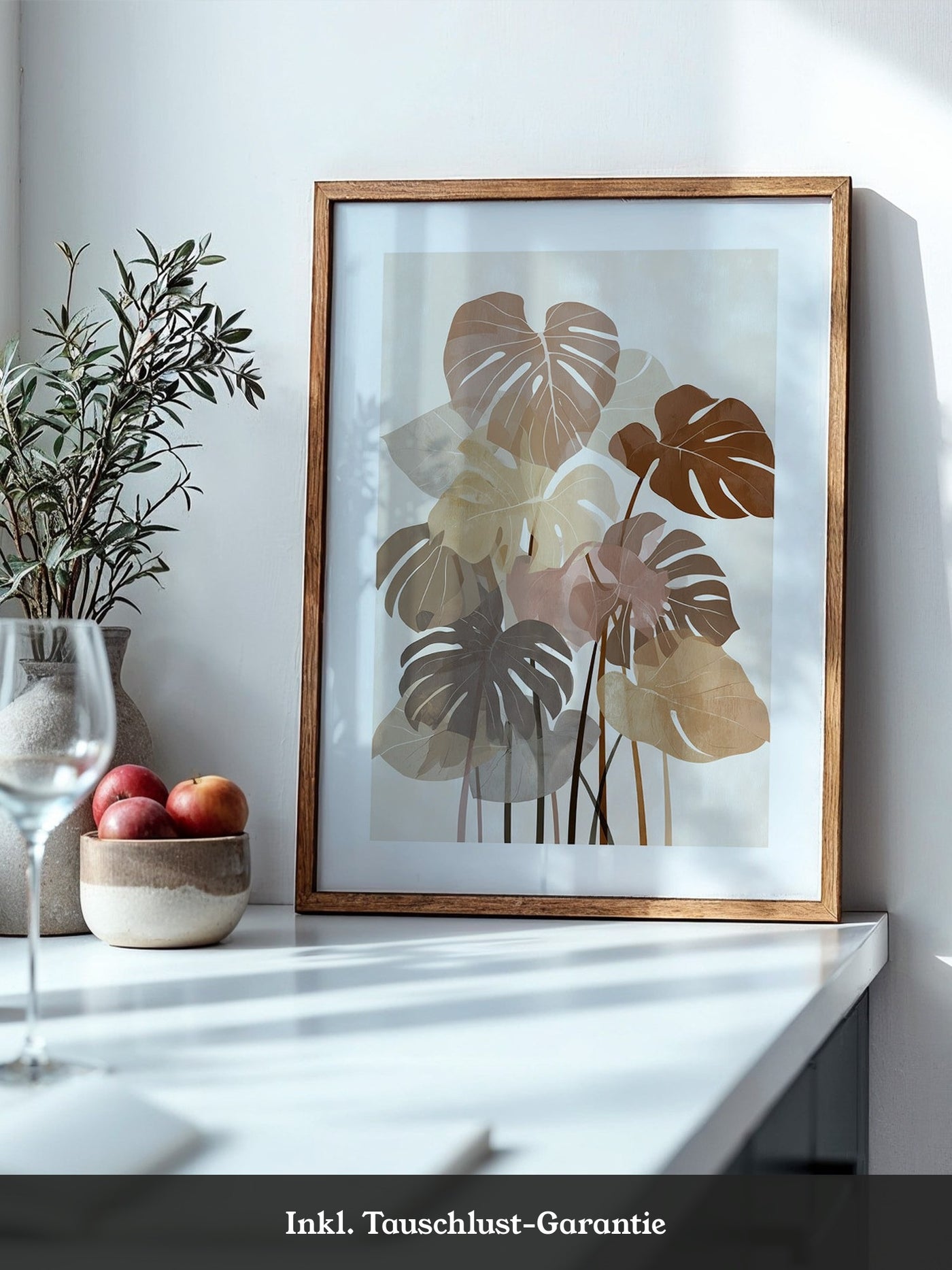 Monstera Blätter Erdtöne