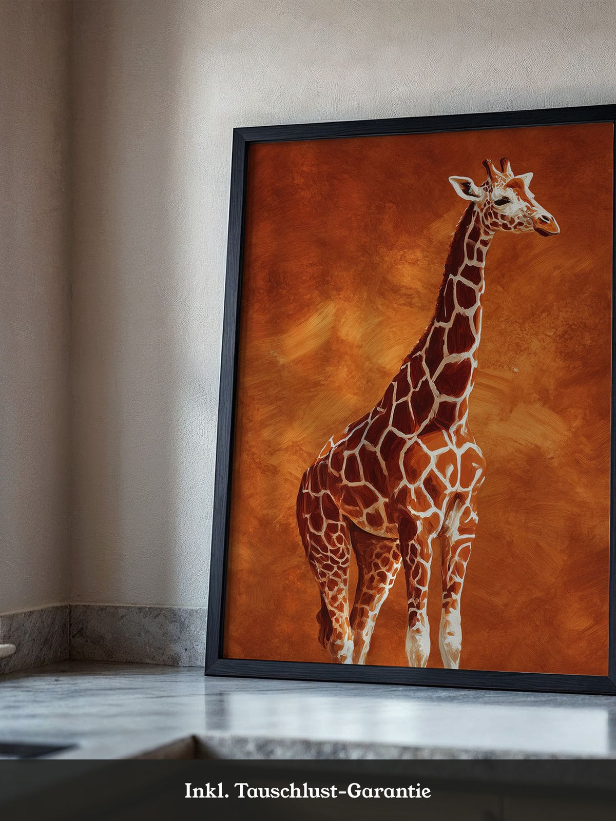 Giraffe Orange Malerei