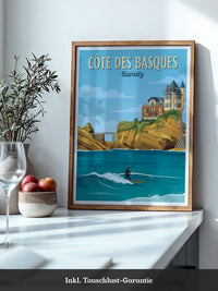 Biarritz Küste Surfer Retro-Stil