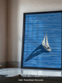 Segelboot Blaue Linien Schatten