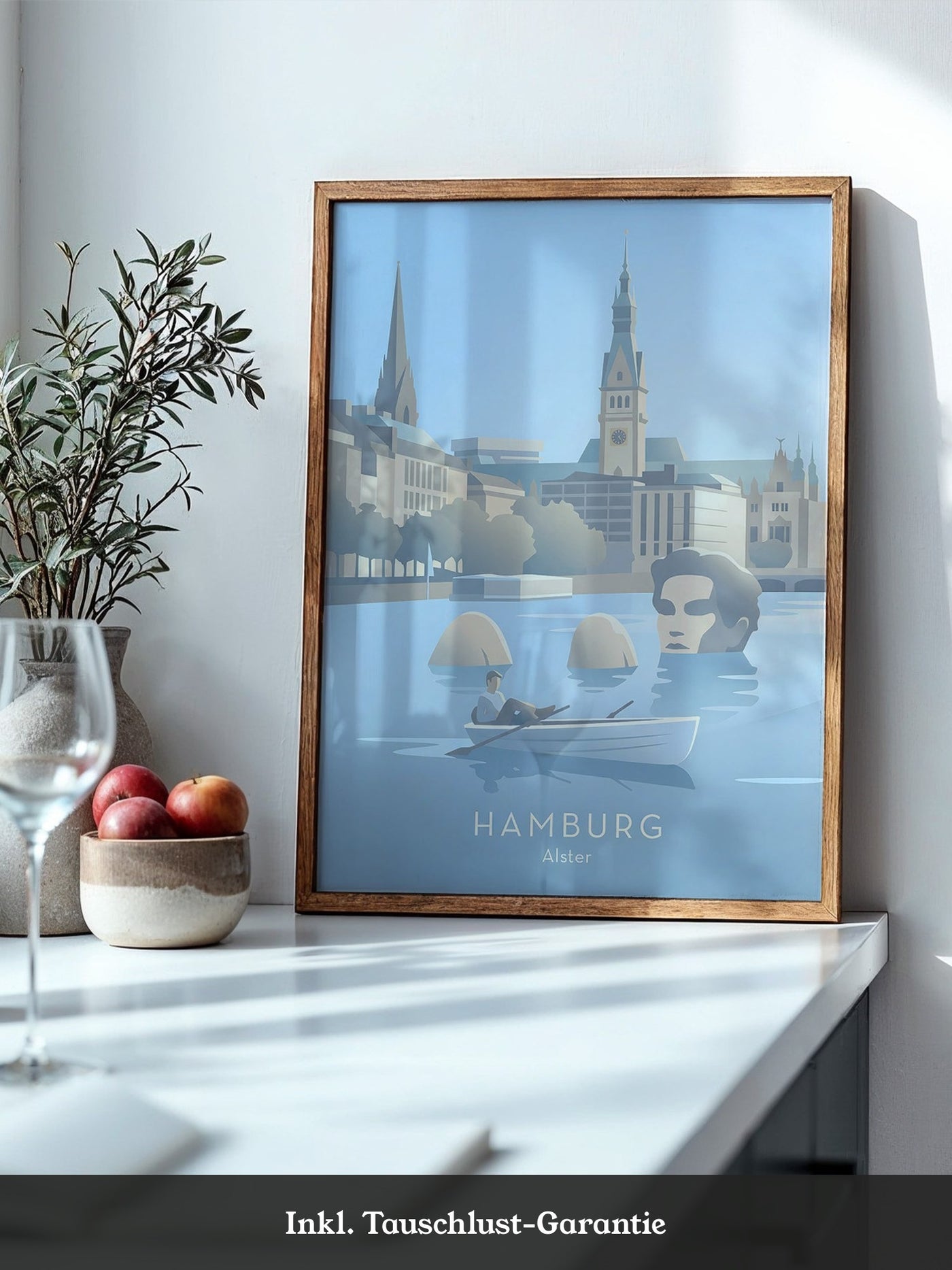 Hamburg Skyline Pastell Illustration