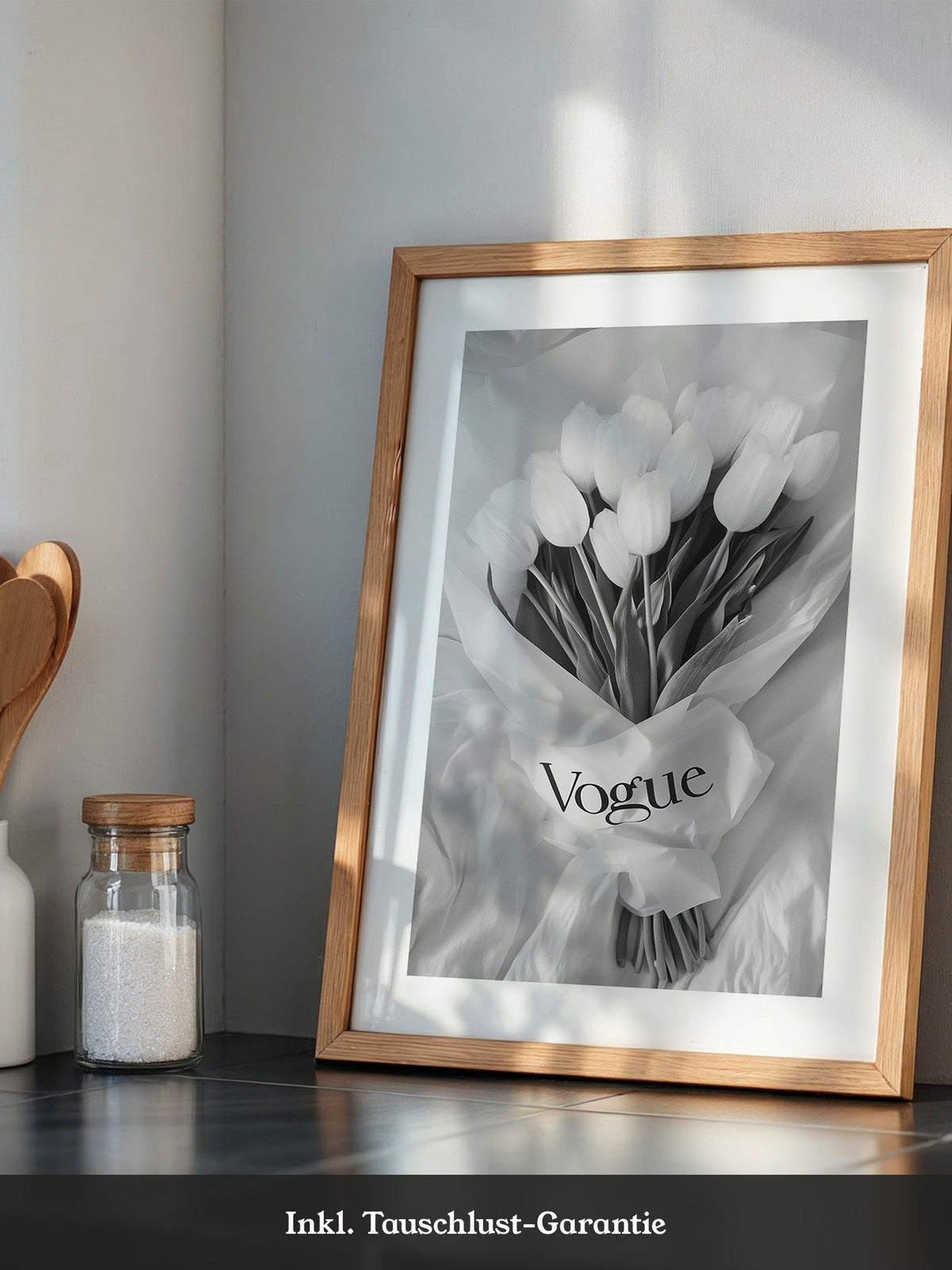 Tulpenstrauß Schwarzweiß Elegant