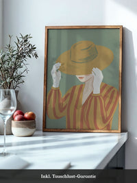 Frau Hut Streifen Illustration
