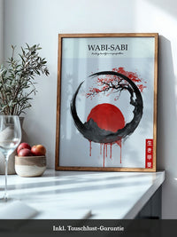 Japanisches Symbol Tinte Rot-Kreis