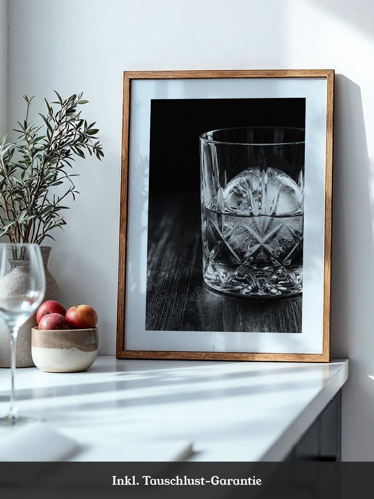 Tumbler Glasgeometrie Schwarzweiß