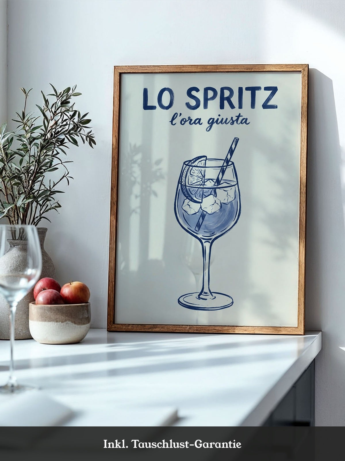 Spritz Glas Illustration Blau