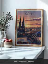 Kölner Dom Sonnenuntergang Retro