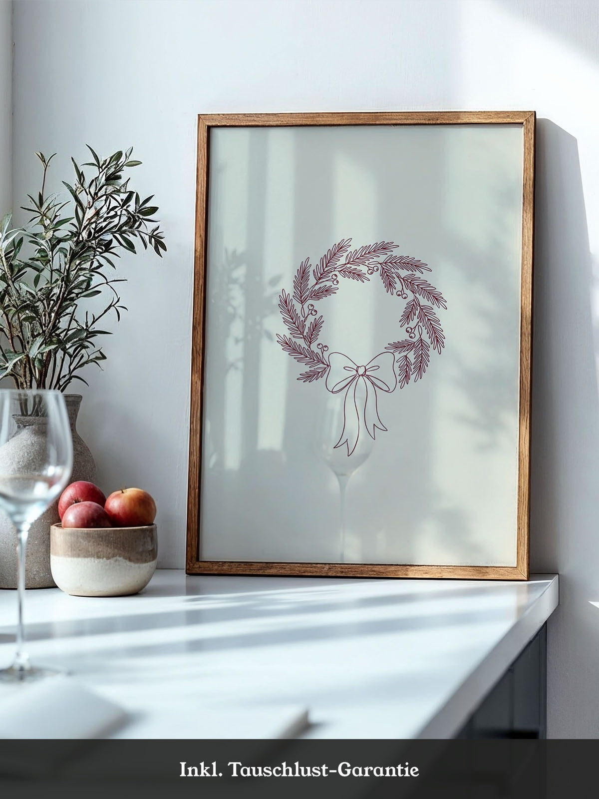 Minimalistischer Weihnachtskranz