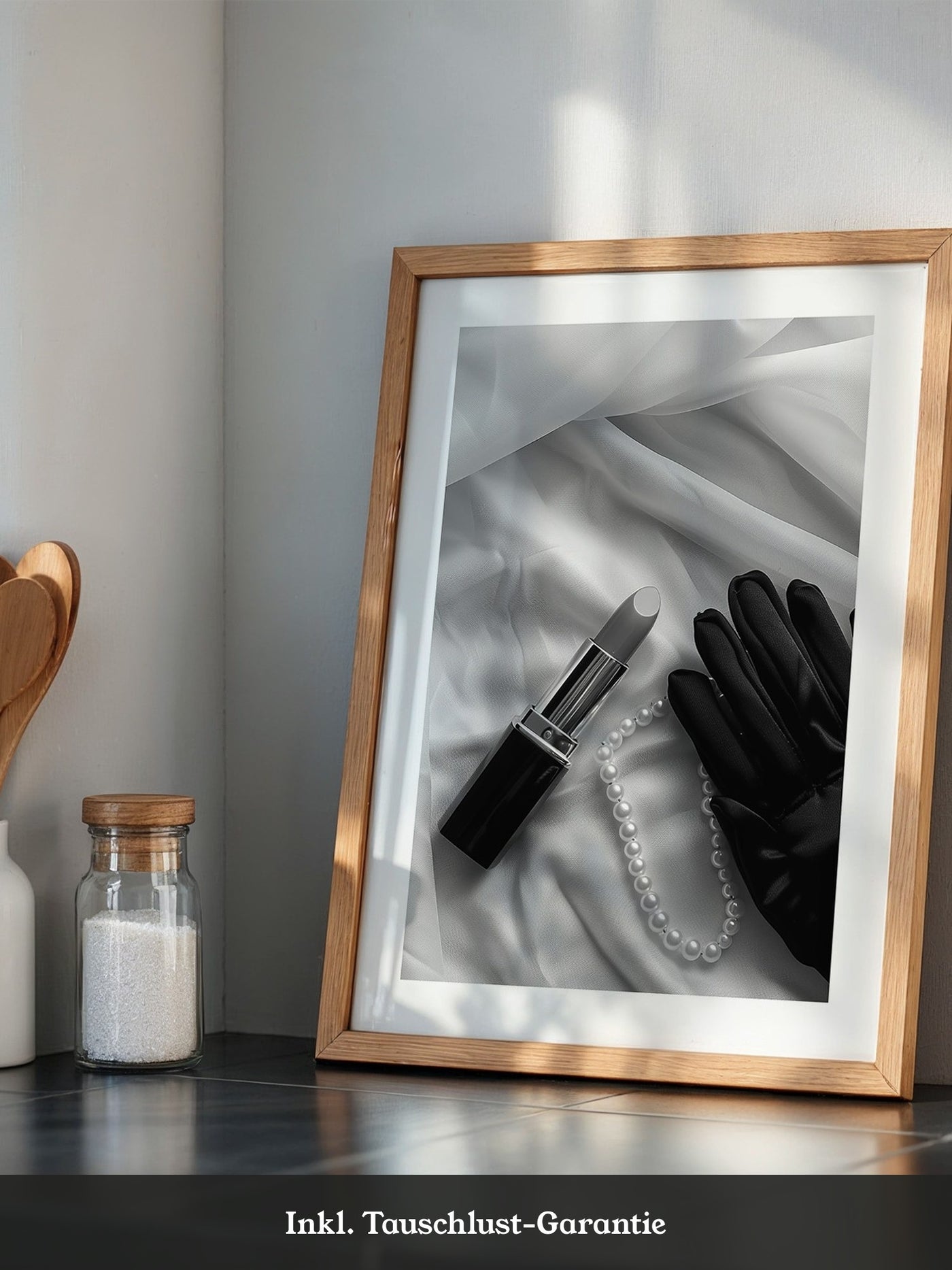 Lippenstift Perlen Schwarzweiß